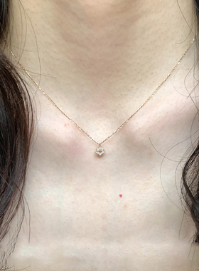 闪钻五叶花吊坠项链女款2025新款