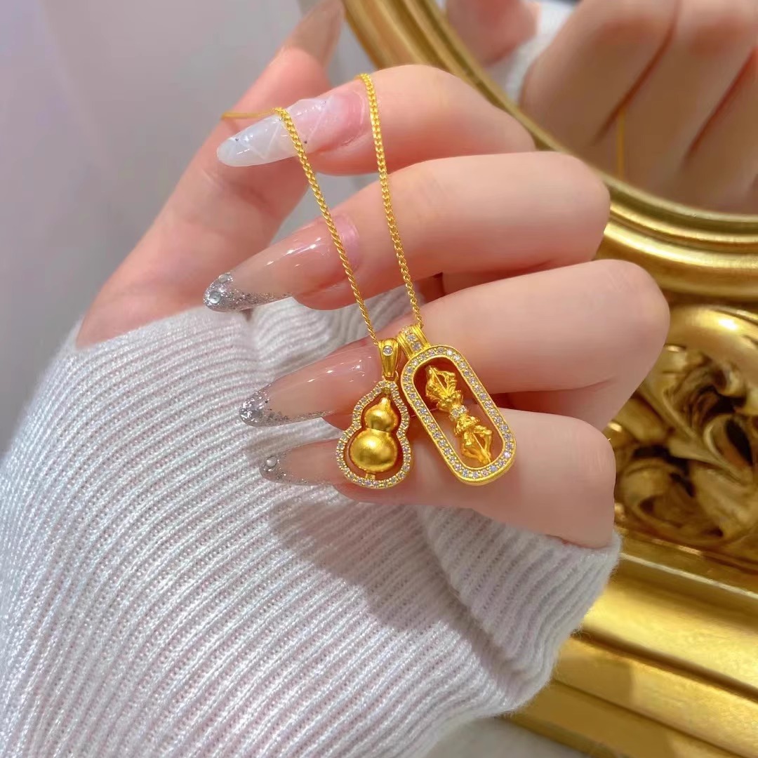韦雪同款金刚杵葫芦吊坠项链女款