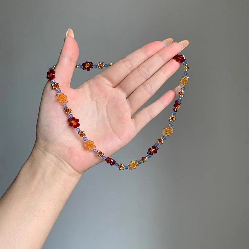 多巴胺彩色花朵项链女款2025新款