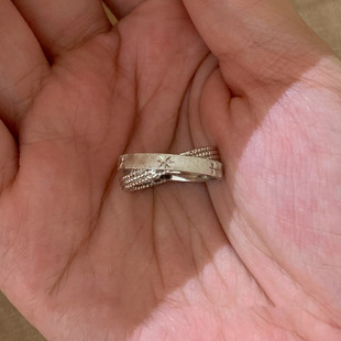 超闪星芒小双环戒指女轻奢高级感食指戒vintager中古指环小众设计