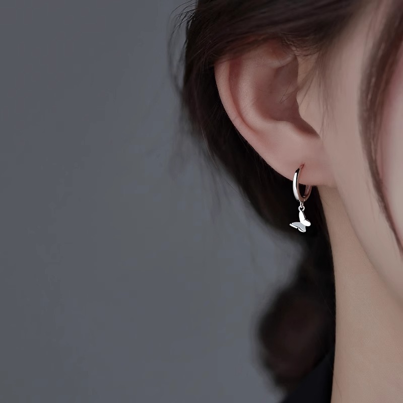 蝴蝶耳扣女小众独特耳环轻奢气质
