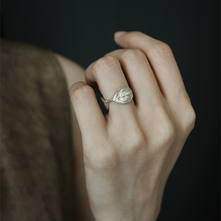 新中式复古织纹戒指女小众设计轻奢高级感开口指环时尚百搭食指戒