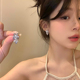 精致仿锆石花朵耳环2025新款 爆款 高级感轻奢气质耳钉女小众设计感