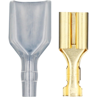 2.8/4.8/6.3插簧+护套插件插拔冷压接线端子快速接头0.4厚连接器