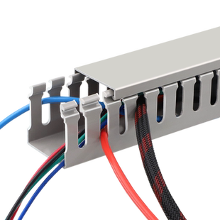 PVC线槽明装阻燃工业配电箱行线槽绝缘塑料控制柜理线走线槽卡线