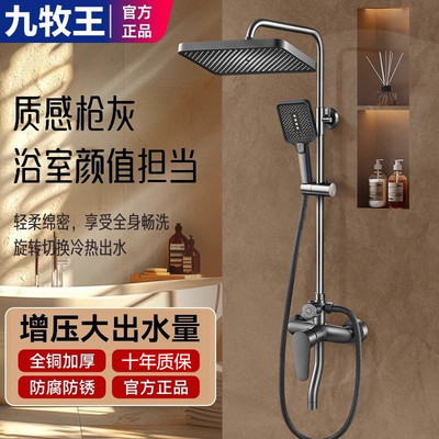 九牧王全铜加厚适用淋浴花洒套装