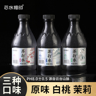 【云台山脉】0卡0糖苏打水360ml*12瓶高颜值黑钻饮料高端碱性夏季
