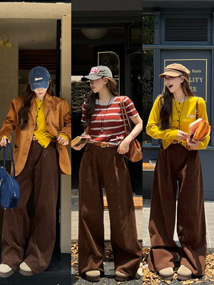 林诗琦NICKIDAILY两色灯芯绒长裤