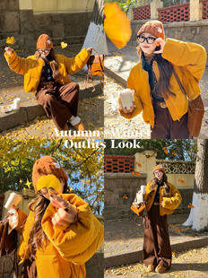 林诗琦NICKIDAILY【暖暖入冬！原创灯芯绒圆领短款拉链抽绳羽绒服