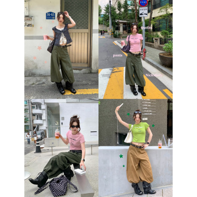 林诗琦NICKIDAILY明线拖地长裤女