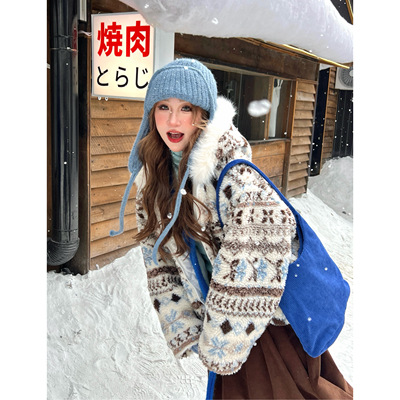 林诗琦NICKIDAILY复古费尔岛外套