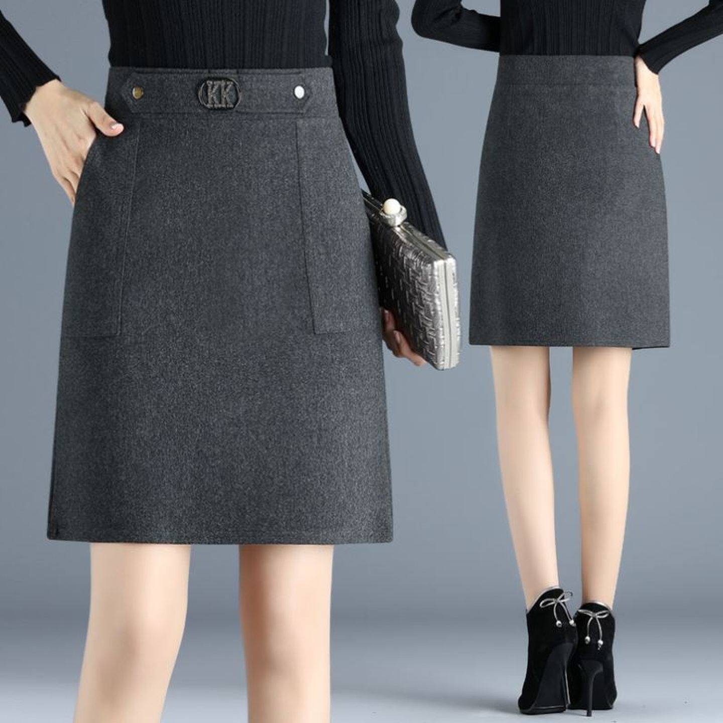 巨好看的短半裙适合小个子的冬天短裙a字裙梨型身材半身裙冬短款