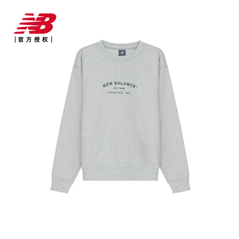 New Balance NB官方秋冬新款男百搭纯色运动圆领卫衣MT43558
