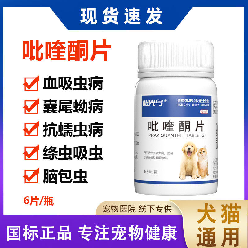 兽药吡喹酮片猫狗狗体内驱虫药边牧柯利犬柯基体内体外一体100片 - 实物图