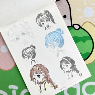 漫画入门手绘描摹本动漫人物美少女二次元线稿描绘画画本古风人物绘画儿童零基础自学教程素描临摹卡通画册