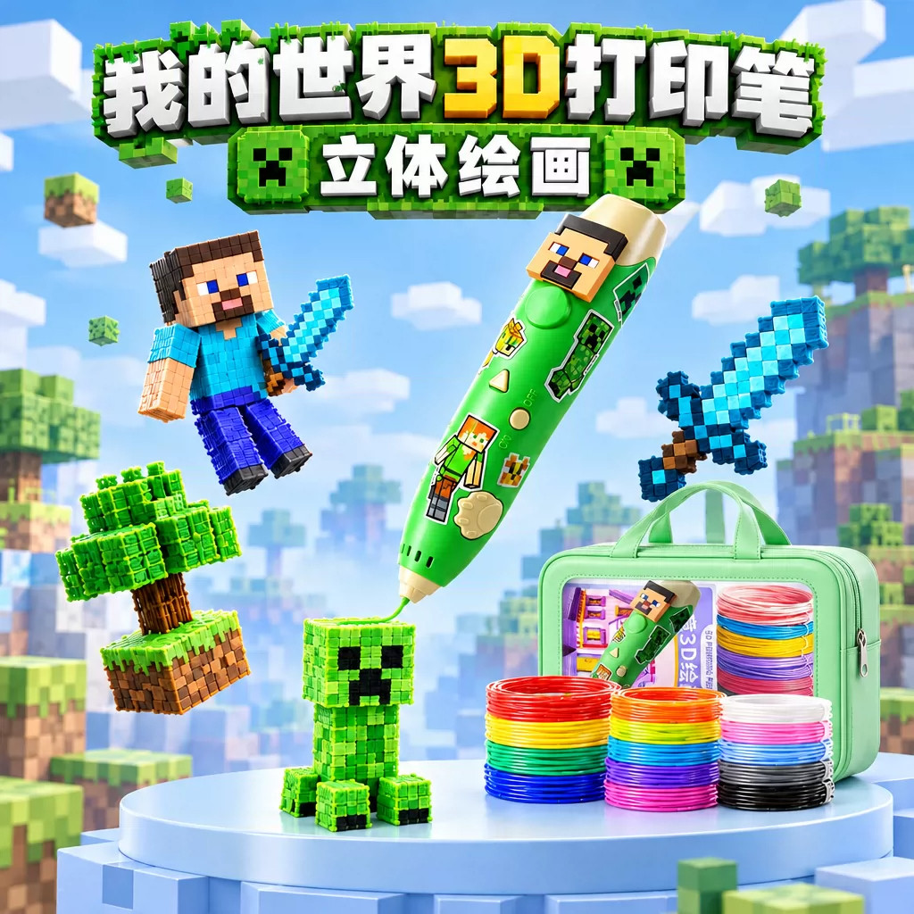 我的世界儿童3D打印笔生日礼物