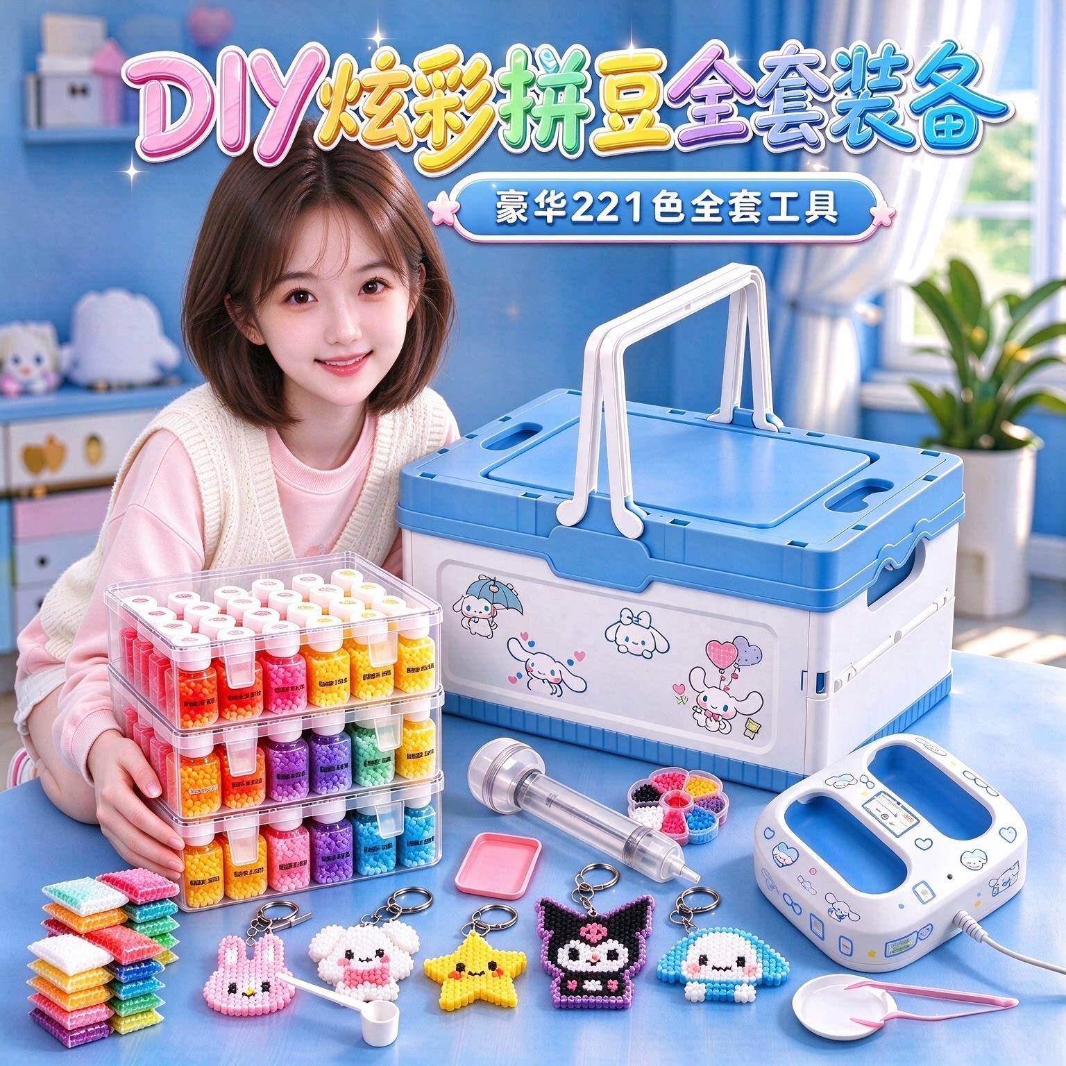 拼豆全套工具材料补充装正版