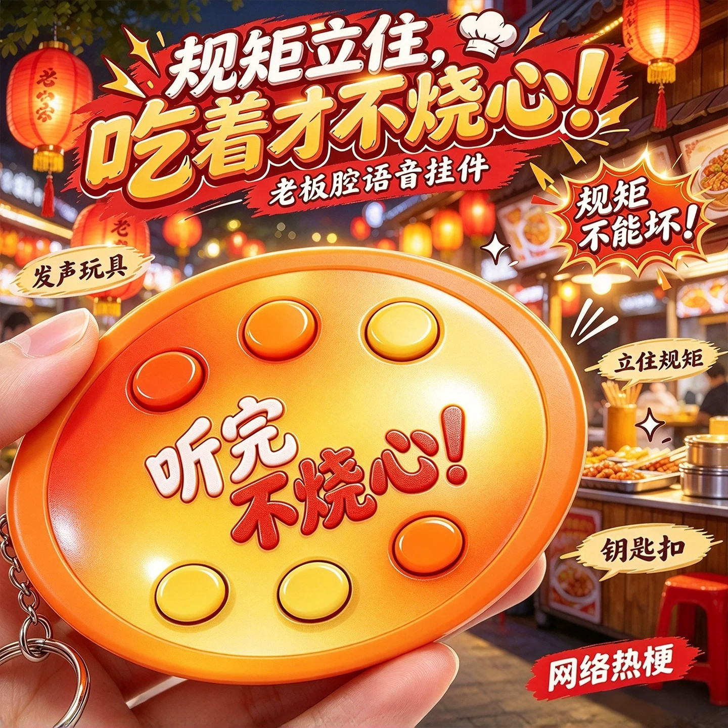 不烧心发声按键人声AI短剧挂件