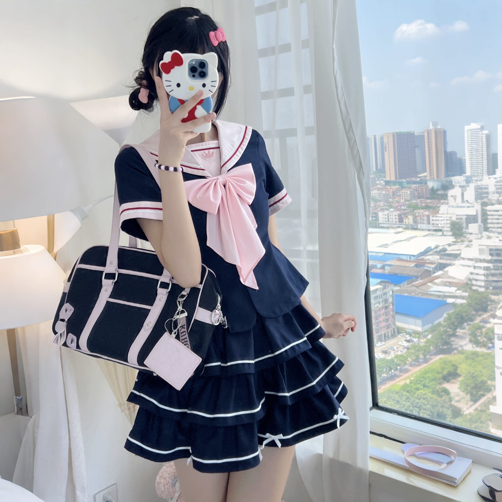 妙也可原创水手服jk套装蓬蓬裙图片