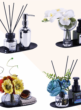 浴室柜装饰品摆件托盘花艺套装