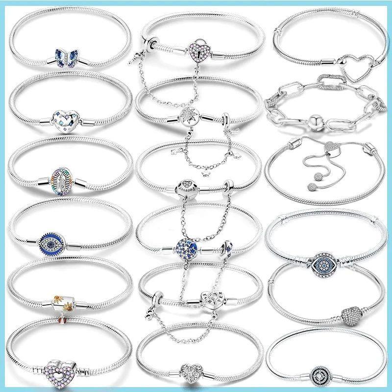 Sterling Silver Bracelet Fit Charms Butterfly Stars Moon Saf