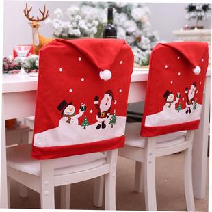 Christmas chair cover snowman stool cover Christmas hat 椅套