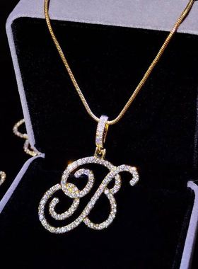 Flatfoosie New A-Z Cursive Letter Name Pendant Neckl