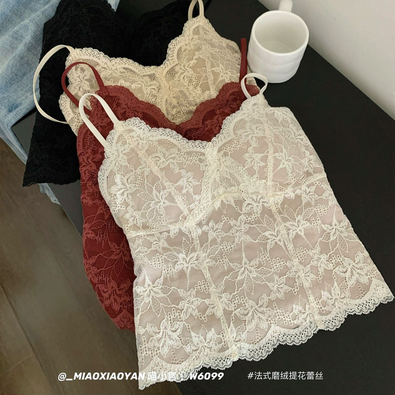 蕾丝吊带背心女保暖内衣带胸垫一体2025新款秋冬内搭可外穿打底衫