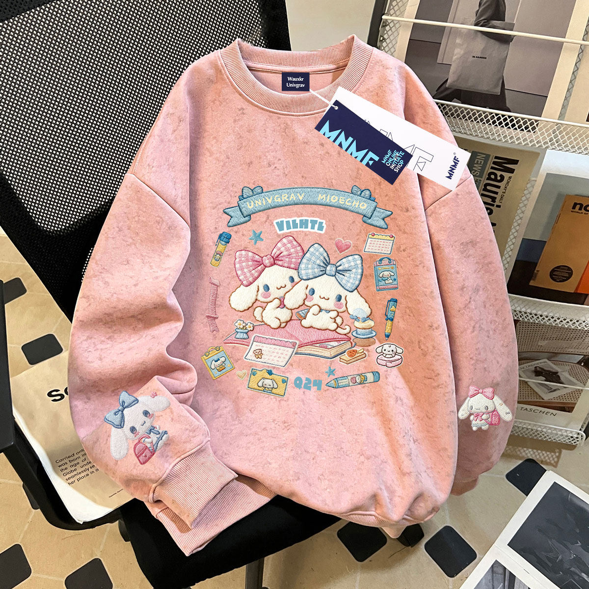 秋冬女童中大童扎染圆领卫衣