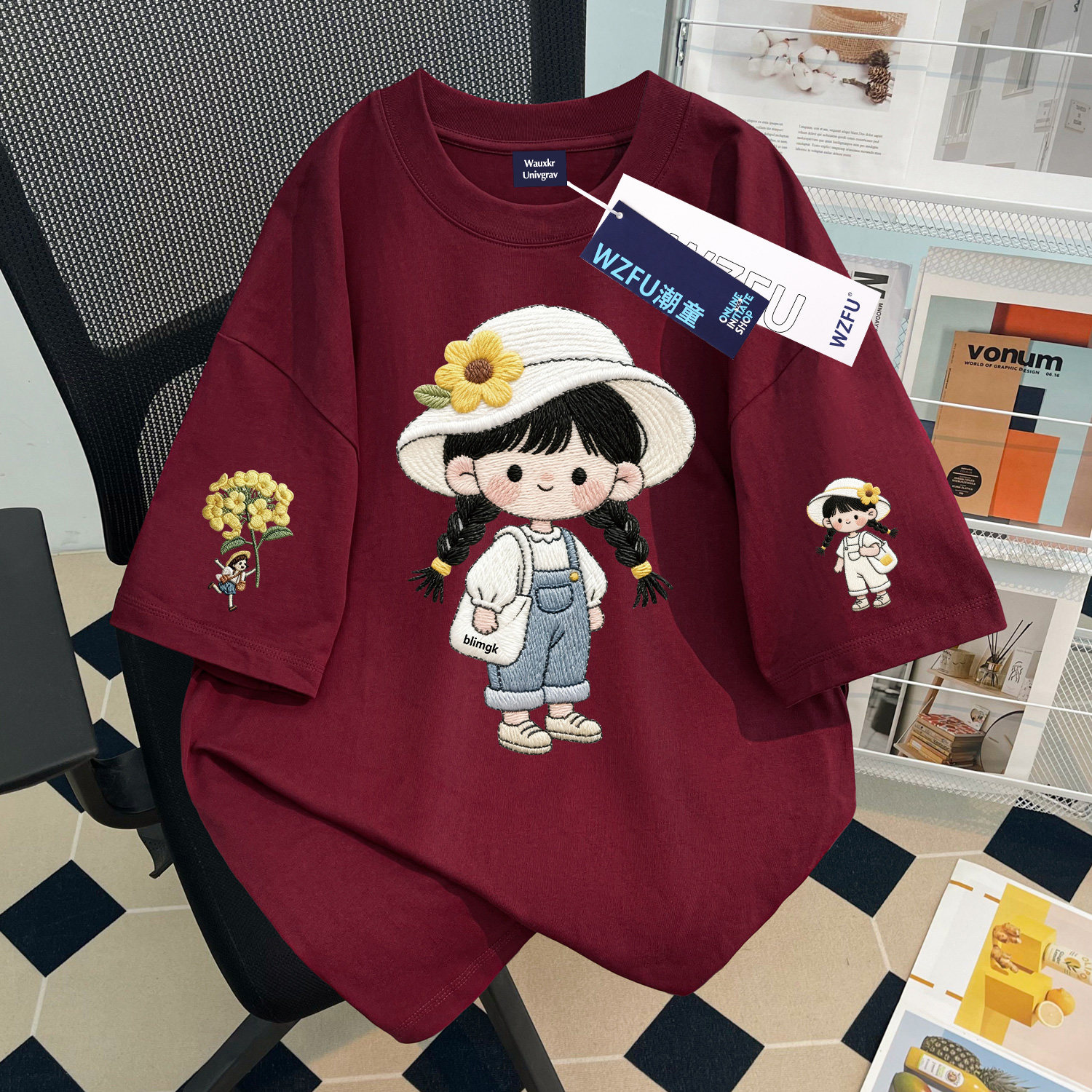 女童纯棉短袖t恤2026夏季新款可爱卡通女孩ins中大童百搭半袖上衣