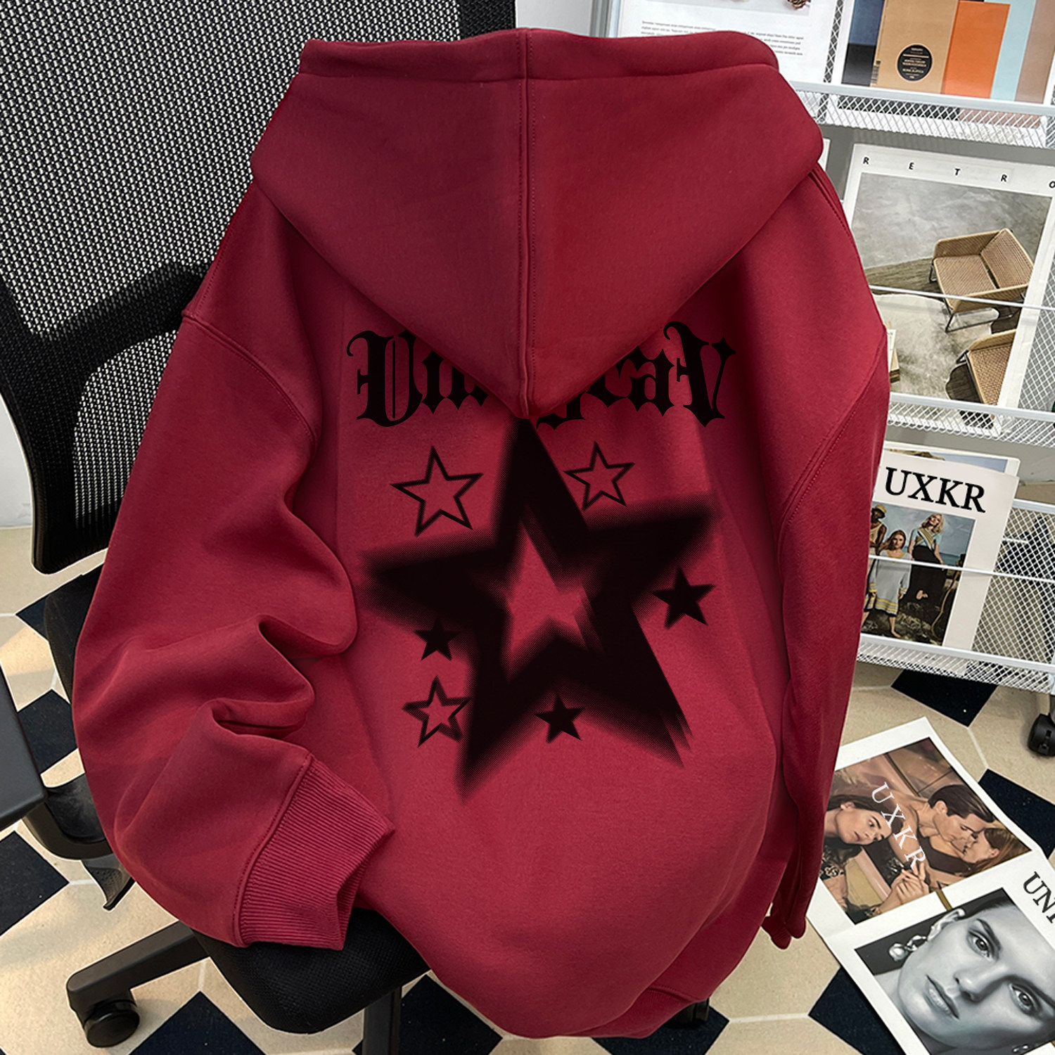 男女童拉链开衫卫衣潮牌星星印花2024秋冬款中大童6-14岁童装外套