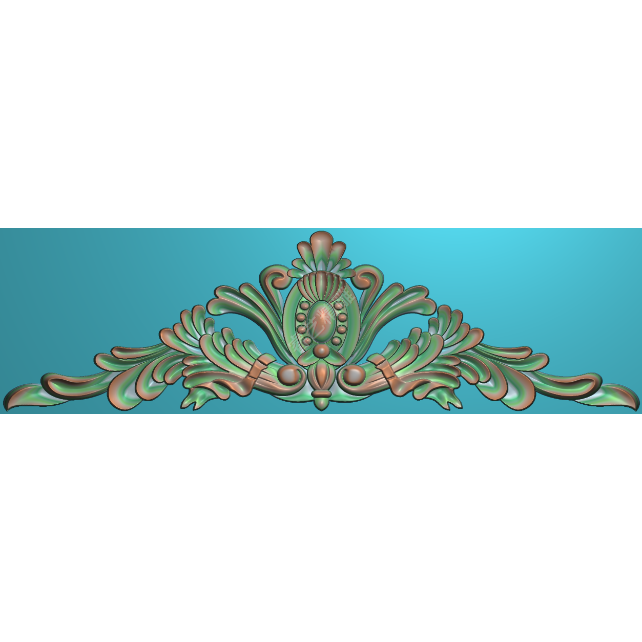 横向长条洋花预欧式洋花门头花三角花贴花精雕图灰度图素材254