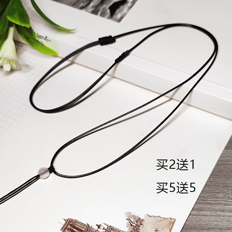 吊坠挂绳手工编织红绳子挂脖蜡皮绳男女红黑配绳玉吊坠翡翠项链绳