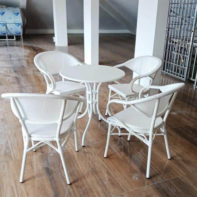 阳台小桌椅轻奢白色小型茶几户外摆摊桌现代简约休闲咖啡店桌椅