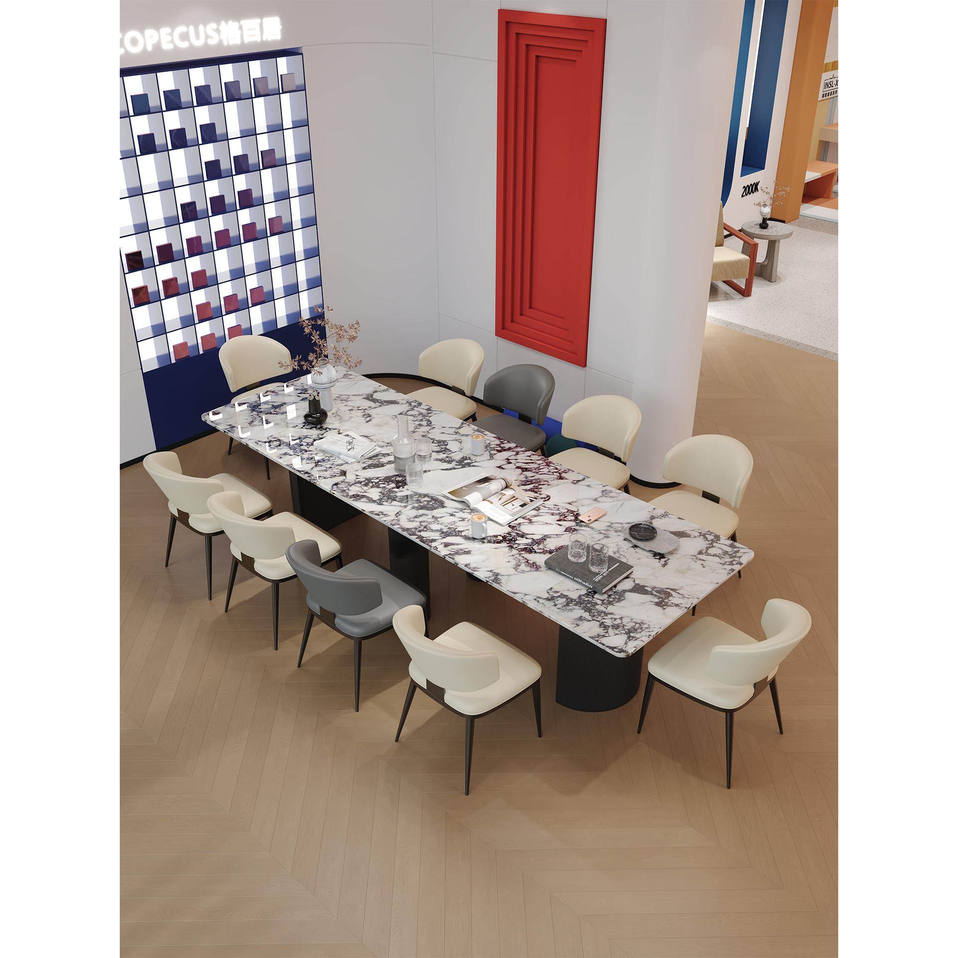 天然大理石餐桌3米长方形工作台轻奢高级感奢石椭圆长条会议桌椅,住宅家具,大理石餐桌,淘宝优惠券,粉丝福利购,淘宝优惠卷