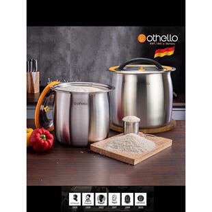 德国316m桶18/10不锈钢米筒12L/10Kg防虫防潮面桶密封10Kg大米储