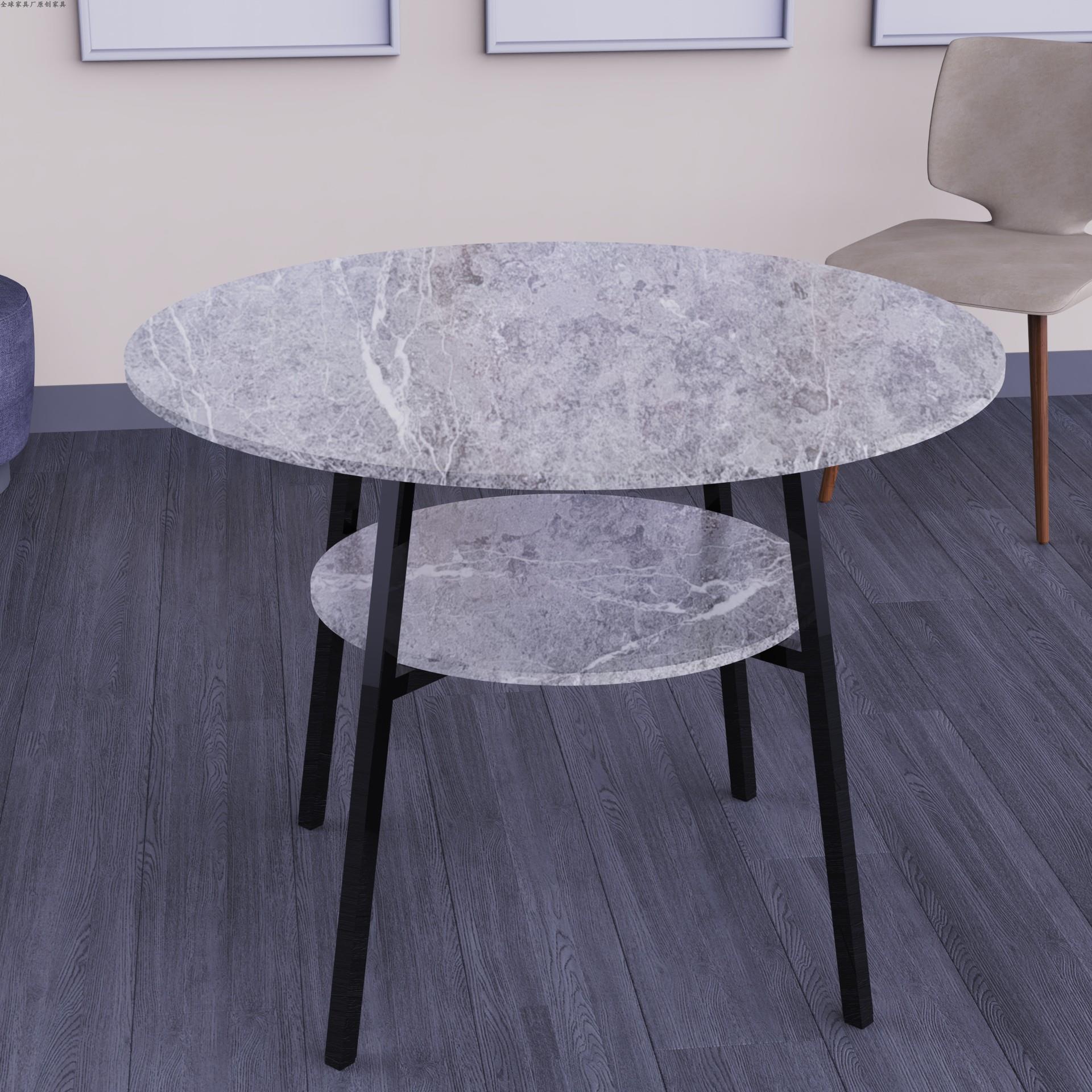 小圆桌洽谈桌餐桌家用双层桌椅组合套装阳台小户型一桌两椅接待桌