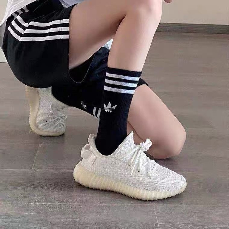 潮流阿迪ad长筒袜秋冬季纯棉网红配鲨鱼裤袜子外穿堆堆袜女运动袜
