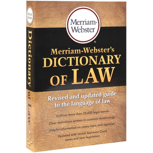 现货包邮 进口英文原版图书 韦氏法律词典字典 Merriam-Webster's Dictionary of Law 韦氏法律专业词汇字典 新版 英语工具书