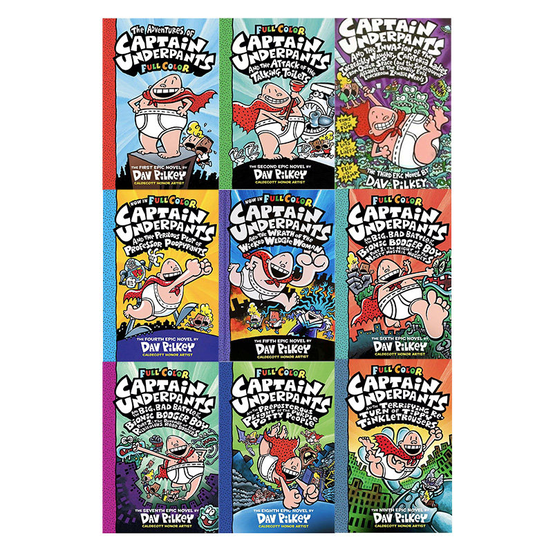 正版英文原版图书 内裤超人 我的校长是超人 Captain Underpants 01-09册  课外读物 中小学阅读故事 精装全彩漫画书,书籍/杂志/报纸,儿童读物原版书,淘宝优惠券,粉丝福利购,淘宝优惠卷
