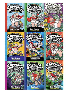 正版英文原版图书 内裤超人 我的校长是超人 Captain Underpants 01-09册  课外读物 中小学阅读故事 精装全彩漫画书