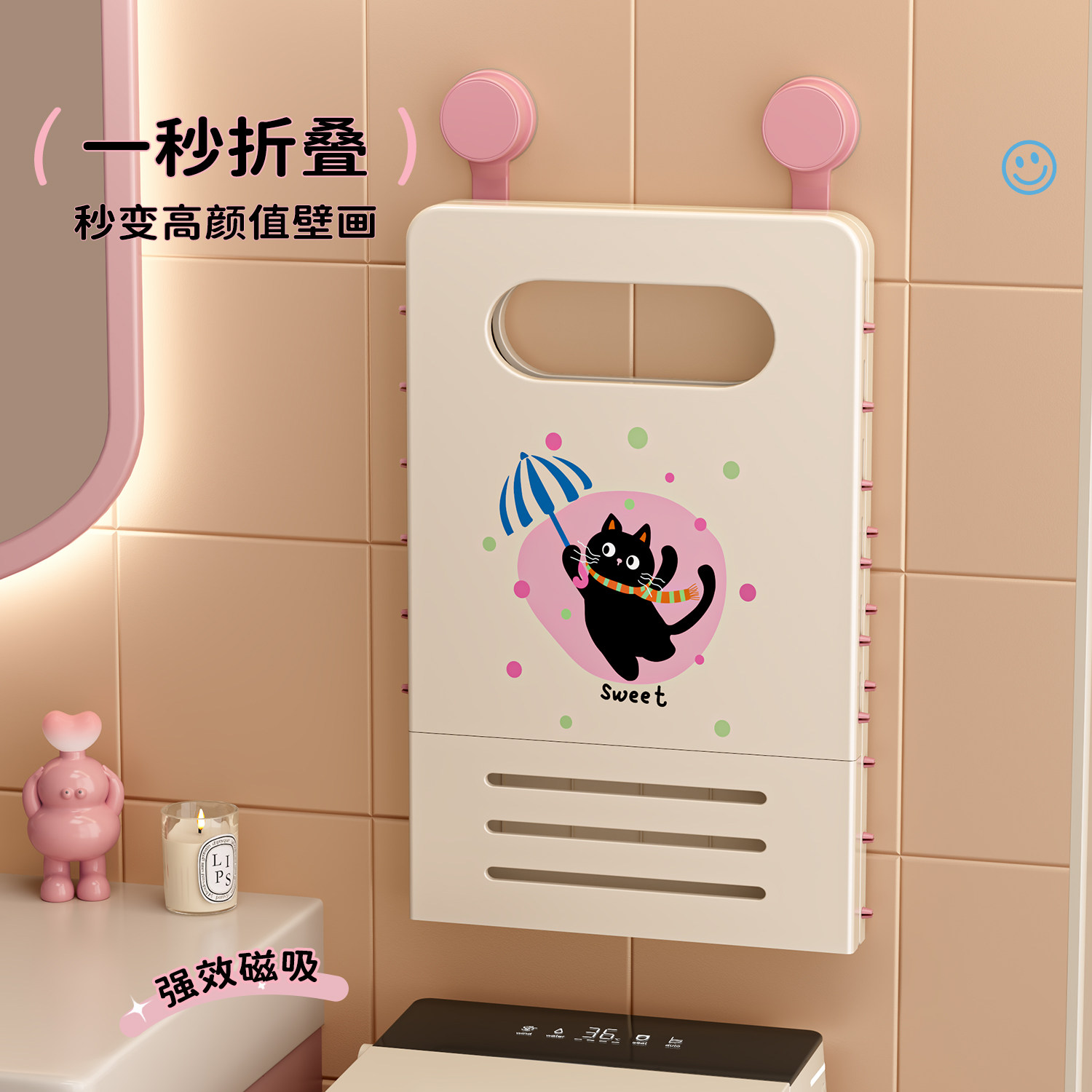脏衣篮脏家用高颜值壁挂可折叠脏衣篓洗衣篮化妆室放衣服的收纳筐图片