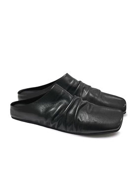 DRKK 褶皱皮拖鞋 头层牛皮 芭蕾鞋 柔软 百搭