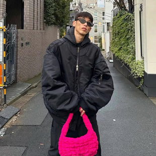 22FW剪裁破坏解构连帽棉服 Project 廓形飞行夹克外套vibe DRKK