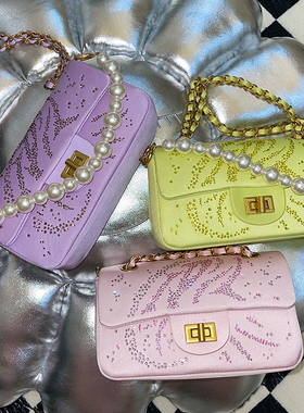 [DRKK]CIRCLECUSTOM 21SS 小香风丝绸珍珠链条挎包单肩包大小号辣