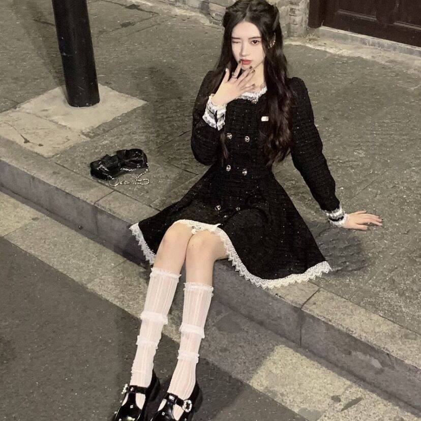 赫本风复古小个子连衣裙高级感法式小香风收腰a字短裙女春冬新款,女装/女士精品,连衣裙,淘宝优惠券,粉丝福利购,淘宝优惠卷