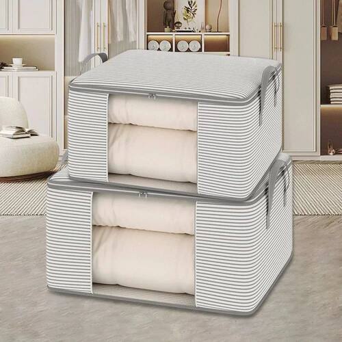 Striped Zipper Style Large Capacity Quilt Storage Bag,20 Pou