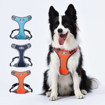 Dog Harness Lead Reflective Rainproof Collar Bulldog Puppy P