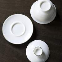 White Porcelain Gaiwan Tea Bowl Set With Lid Saucer Jade Lik thumbnail 7