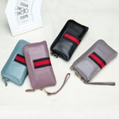 Genuine Zipper Leather Clutches Fashion Lady Women Bags Hand
